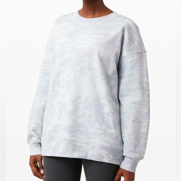 Lululemon Perfectly Oversized Crew Incognito Camo Alpine White Multi - Picture 1 of 5